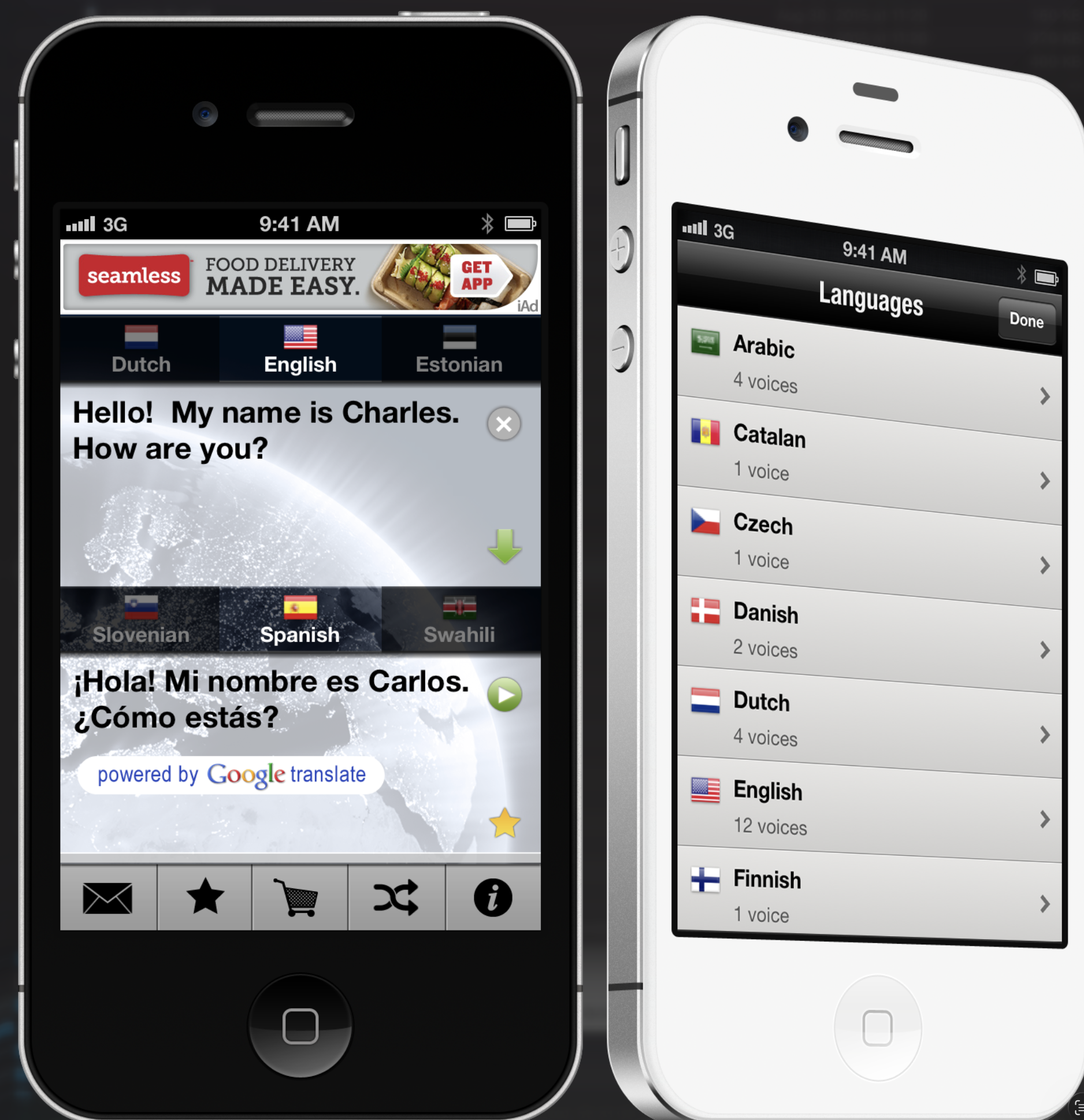 Translate Now! on iPhone